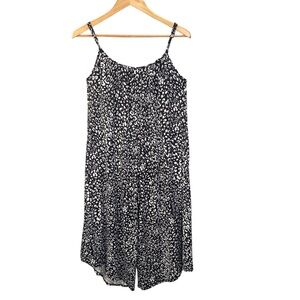Socialite Jumpsuit Women Size Small Wide Leg Cropped Animal Print‎ Relaxed Fit